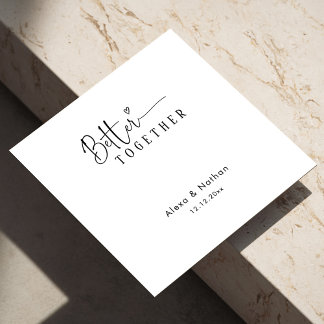 Serviette En Papier Moderne Meilleur Coeur Ensemble mariage personnali