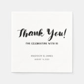 Serviette En Papier Moderne Merci de Mariage chic (Devant)