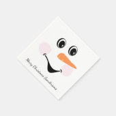 Serviette En Papier Moderne mignonne Custom Snowman visage souriant (Coin)