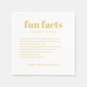 Serviette En Papier Moderne Minimal Fun Facts Anniversaire Année (Devant)