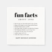 Serviette En Papier Moderne Minimal Fun Facts Anniversaire Année (Devant)