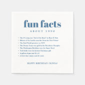Serviette En Papier Moderne Minimal Fun Facts Anniversaire Année (Devant)