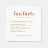 Serviette En Papier Moderne Minimal Fun Facts Anniversaire Année (Devant)