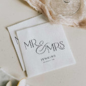 Serviette En Papier Moderne Minimal M. et Mme Mariage