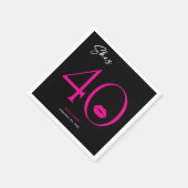 Serviette En Papier Moderne minimal rose lèvres Elle a quarante ans (Coin)