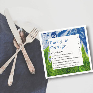 Serviette En Papier Moderne minimal Vert Bleu Nature Mariage Abstrait