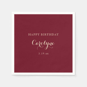 Serviette En Papier Moderne Minimaliste Anniversaire Marron