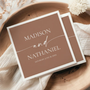 Serviette En Papier Moderne minimaliste élégant Mocha Mousse Mariage