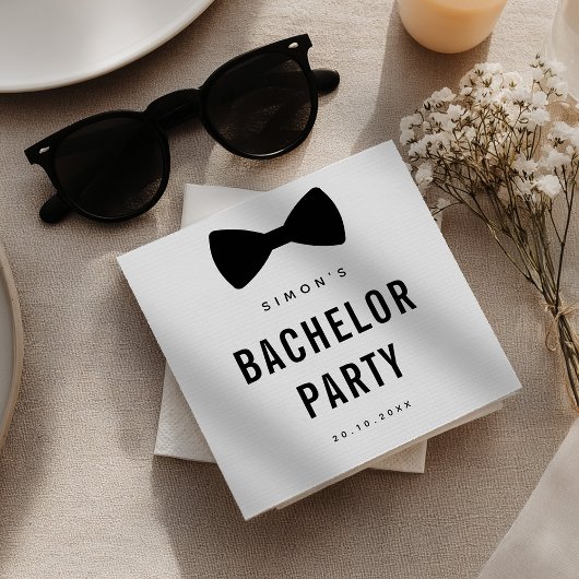 Serviette En Papier Moderne minimaliste Gros Gras Black Bachelor Party