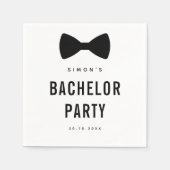 Serviette En Papier Moderne minimaliste Gros Gras Black Bachelor Party (Devant)