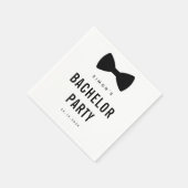 Serviette En Papier Moderne minimaliste Gros Gras Black Bachelor Party (Coin)