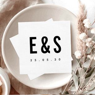 Serviette En Papier Moderne minimaliste Gros Gras Monogramme Mariage C