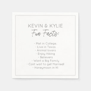 Serviette En Papier Moderne minimaliste Mariage Couple Faits amusants