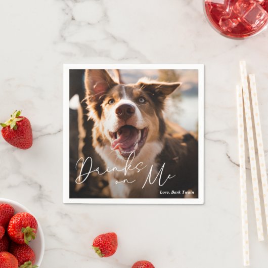 Serviette En Papier Moderne minimaliste Mariage simple chien (En situation)