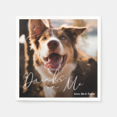 Serviette En Papier Moderne minimaliste Mariage simple chien (Devant)