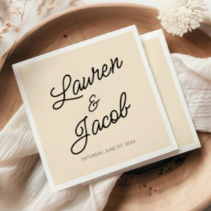 Serviette En Papier Moderne minimaliste minimaliste Mariage de champag