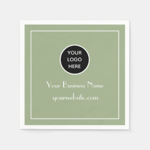 Serviette En Papier Moderne minimaliste Sage noir Logo d'entreprise Mo