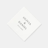 Serviette En Papier Moderne minimaliste simple Mariage blanc (Coin)