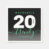 Serviette En Papier Moderne Mint Green 20 et tendance (Devant)