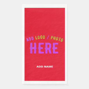 SERVIETTE EN PAPIER MODERNE MODERNE PERSONNALISABLE ROUGE VÉRIFIÉ