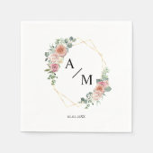 Serviette En Papier Moderne Monogramme élégant Pastel Boho (Devant)
