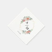 Serviette En Papier Moderne Monogramme élégant Pastel Boho (Coin)