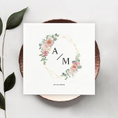 Serviette En Papier Moderne Monogramme élégant Pastel Boho