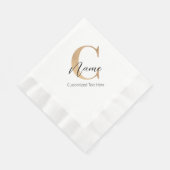 Serviette En Papier Moderne Monogramme Initial C & Nom Personnalisé (Coin)