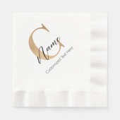 Serviette En Papier Moderne Monogramme Initial C & Nom Personnalisé (Devant)