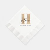 Serviette En Papier Moderne Monogramme Initiale H & Nom Personnalisé (Coin)