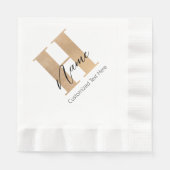 Serviette En Papier Moderne Monogramme Initiale H & Nom Personnalisé (Devant)