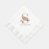 Serviette En Papier Moderne Monogramme Initiale S & Nom Personnalisé (Coin)
