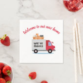 Serviette En Papier Moderne Moving faire-part personnalisé (En situation)