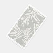 Serviette En Papier Moderne Neutre Tropical Feuilles Plage Décor (Coin)