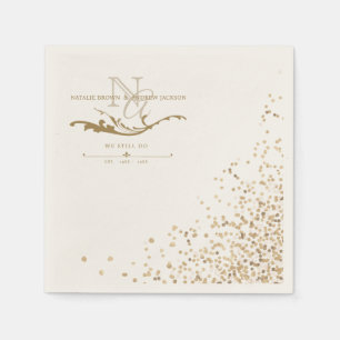 Serviette En Papier Moderne N'IMPORTE QUEL couple Anniversaire Monogra