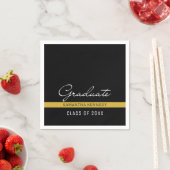 Serviette En Papier Moderne Noir et Or 2025 Graduation (En situation)