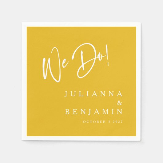 Serviette En Papier Moderne Nous faisons Elégant Personnalisé safran M (Devant)