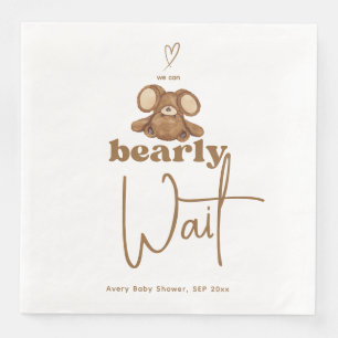 Serviette En Papier Moderne nous pouvons attendre Baby shower