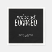 Serviette En Papier Moderne nous sommes tellement engagés Fiançailles  (Devant)