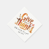 Serviette En Papier Moderne Orange Automne Gratitude Bénédiction Bross (Coin)