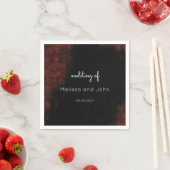 Serviette En Papier Moderne Passionate Red 'n Black Mariage Design (En situation)