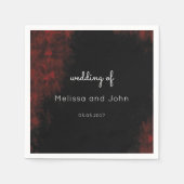 Serviette En Papier Moderne Passionate Red 'n Black Mariage Design (Devant)