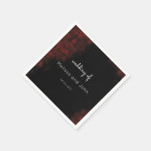 Serviette En Papier Moderne Passionate Red 'n Black Mariage Design (Coin)