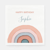 Serviette En Papier Moderne Pastel Aquarelle Anniversaire de enfant ar (Devant)