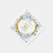Serviette En Papier Moderne Pastel Blue Sweet 16 Gold Parties scintill (Coin)