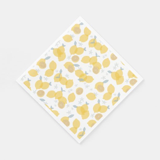 Serviette En Papier Moderne Pastel Citrus Lemons Motif (Coin)