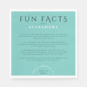 Serviette En Papier Moderne Pastel Turquoise Mint Bride Faits amusants (Devant)