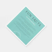 Serviette En Papier Moderne Pastel Turquoise Mint Bride Faits amusants (Coin)