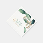 Serviette En Papier Moderne peint botanique verdure mariage rustique (Coin)