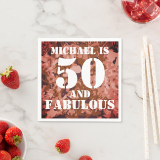 Serviette En Papier Moderne Personnalisable 50 et fabuleux